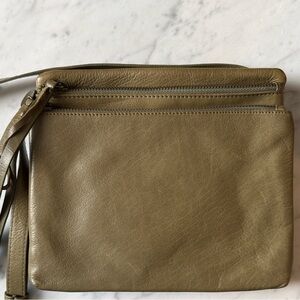 Lucky Brand Olive Green Leather Crossbody Bag